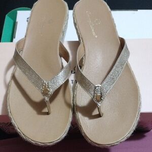 Tommy Bahama Glittering Gold Sandals